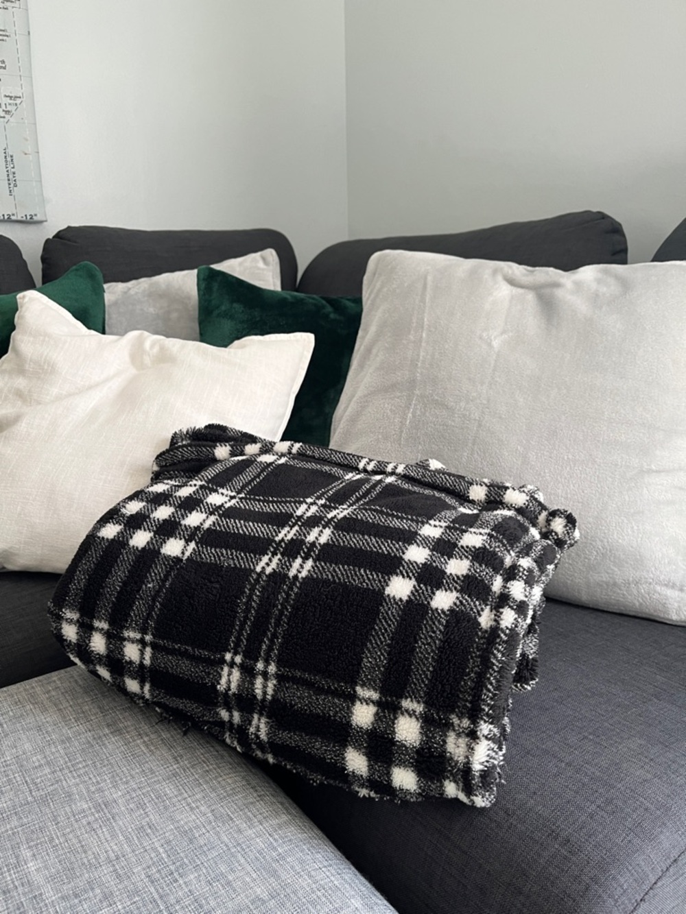 Cozy Minky Plaid Personal Throw Blanket
